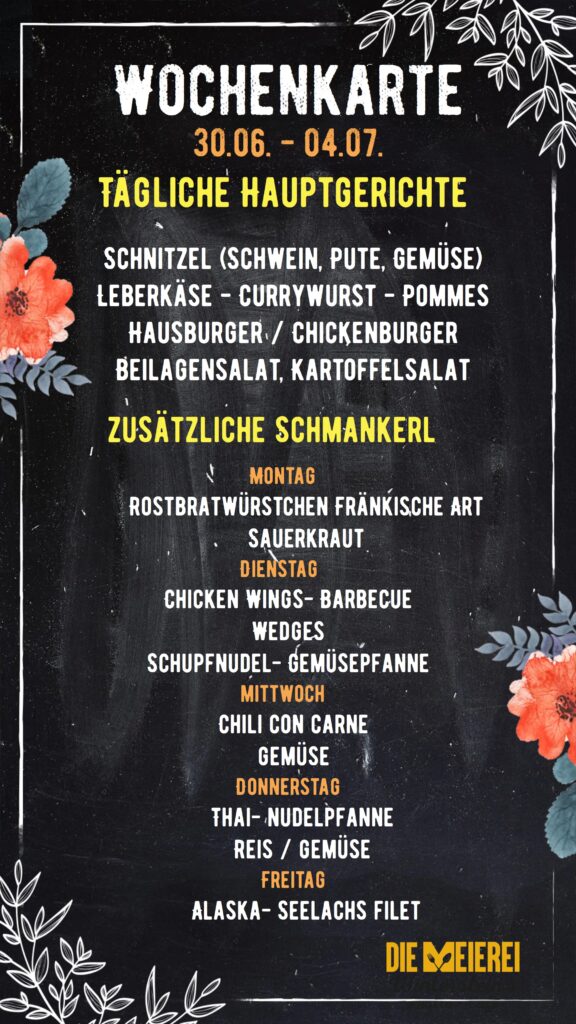 Wochenkarte 30.06. - 04.07.