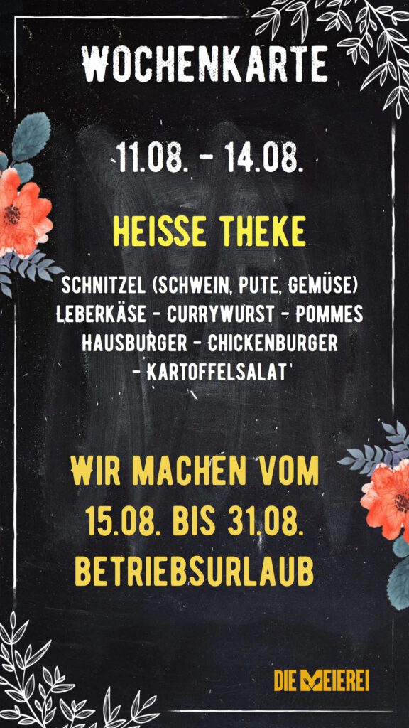Wochenkarte 11.08 - 15.08